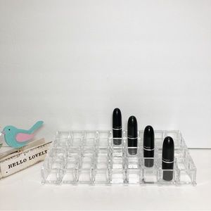 Bino Acrylic Lipstick Organizer Tiered Holds 36 Lipsticks Clear NEW